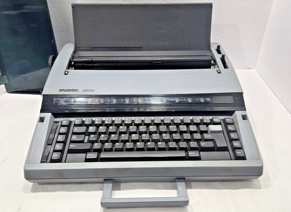 Swintec 2500 Typewriter Tested Works with Printwheel Gothic 10/12 Needs Ribbon
