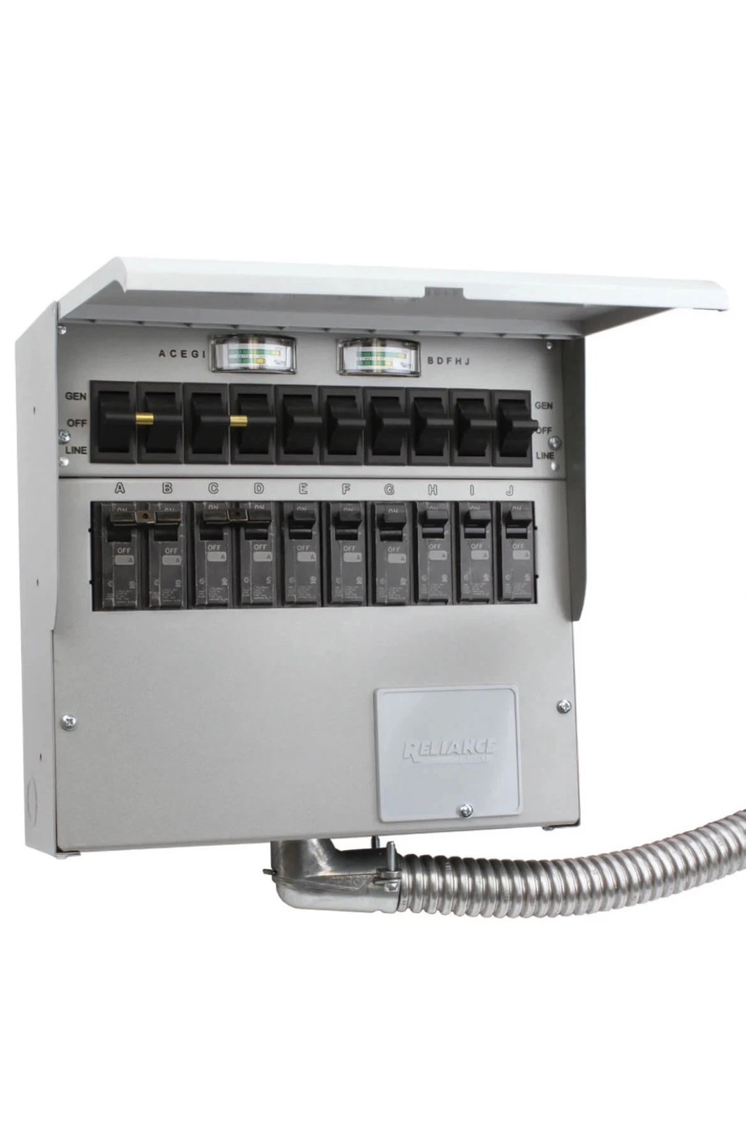 Reliance A510C 120/240-Volt 50-Amp 10-Circuit Pro/Tran 2 Indoor Transfer Switch Reliance A510C 120/240-Volt 50-Amp 10-Circuit Pro/Tran 2 Indoor Transfer Switch
