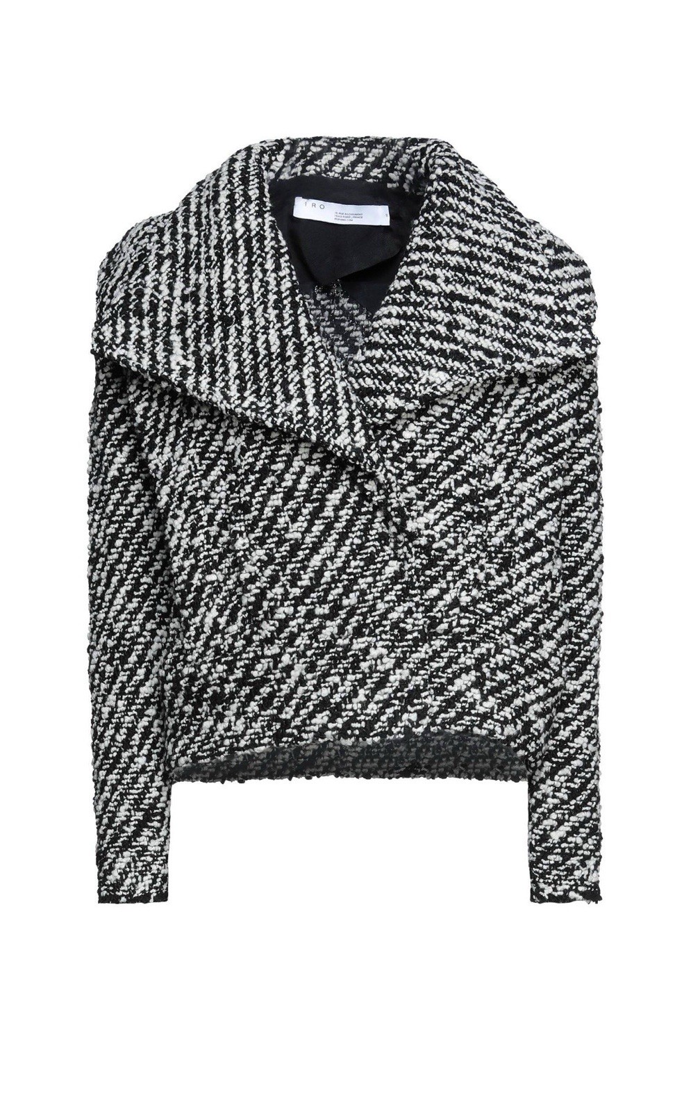 IRO Huddle Black White Button Front Collared Short Jacket Womens 40 NWT IRO Huddle Black White Button Front Collared Short Jacket Womens 40 NWT
