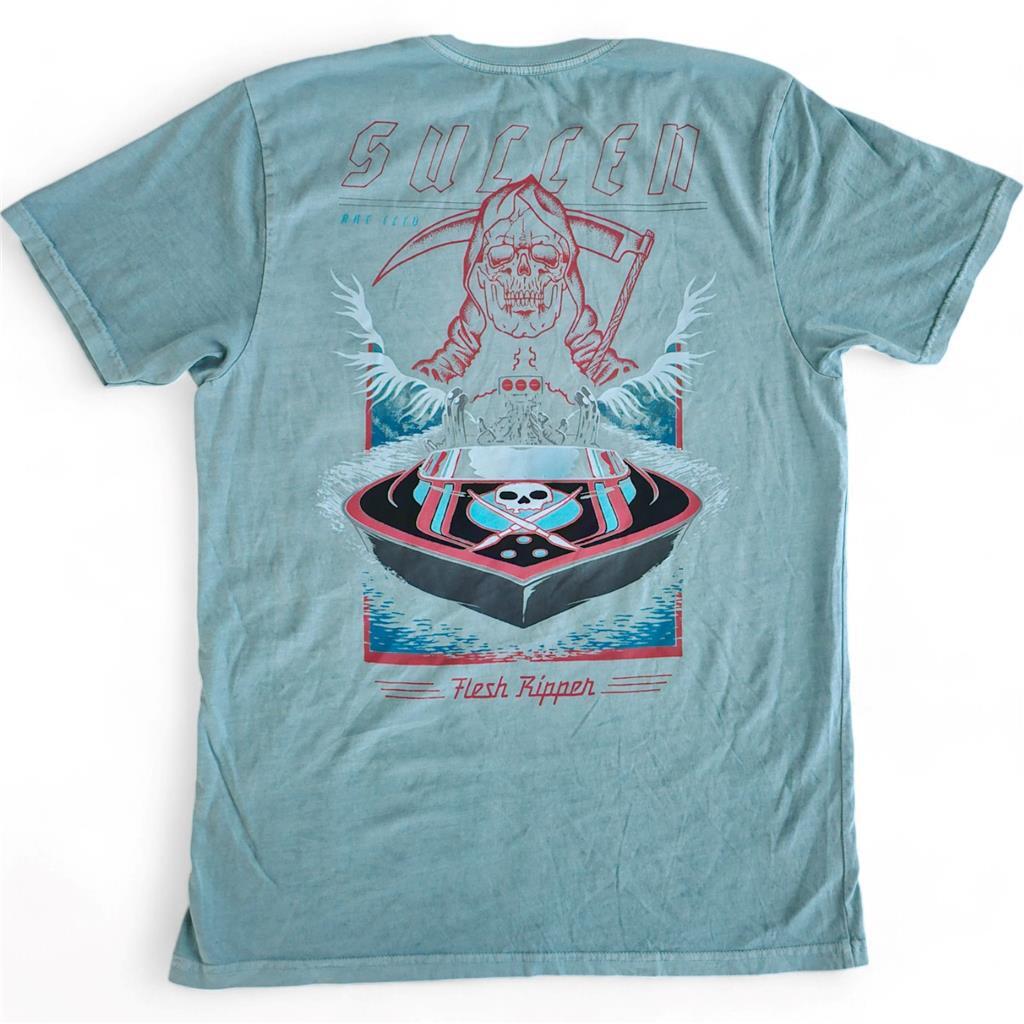 Men's Sullen Art Collective Flesh Ripper Blue Skull Premium Tee T-Shirt Large Men's Sullen Art Collective Flesh Ripper Blue Skull Premium Tee T-Shirt Large