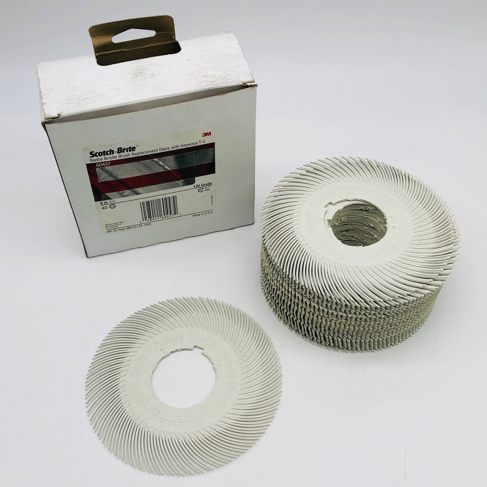 3M Scotch Brite 60457 Radial Bristle Brush Replacement Discs 6in w/ Keyways 40PK