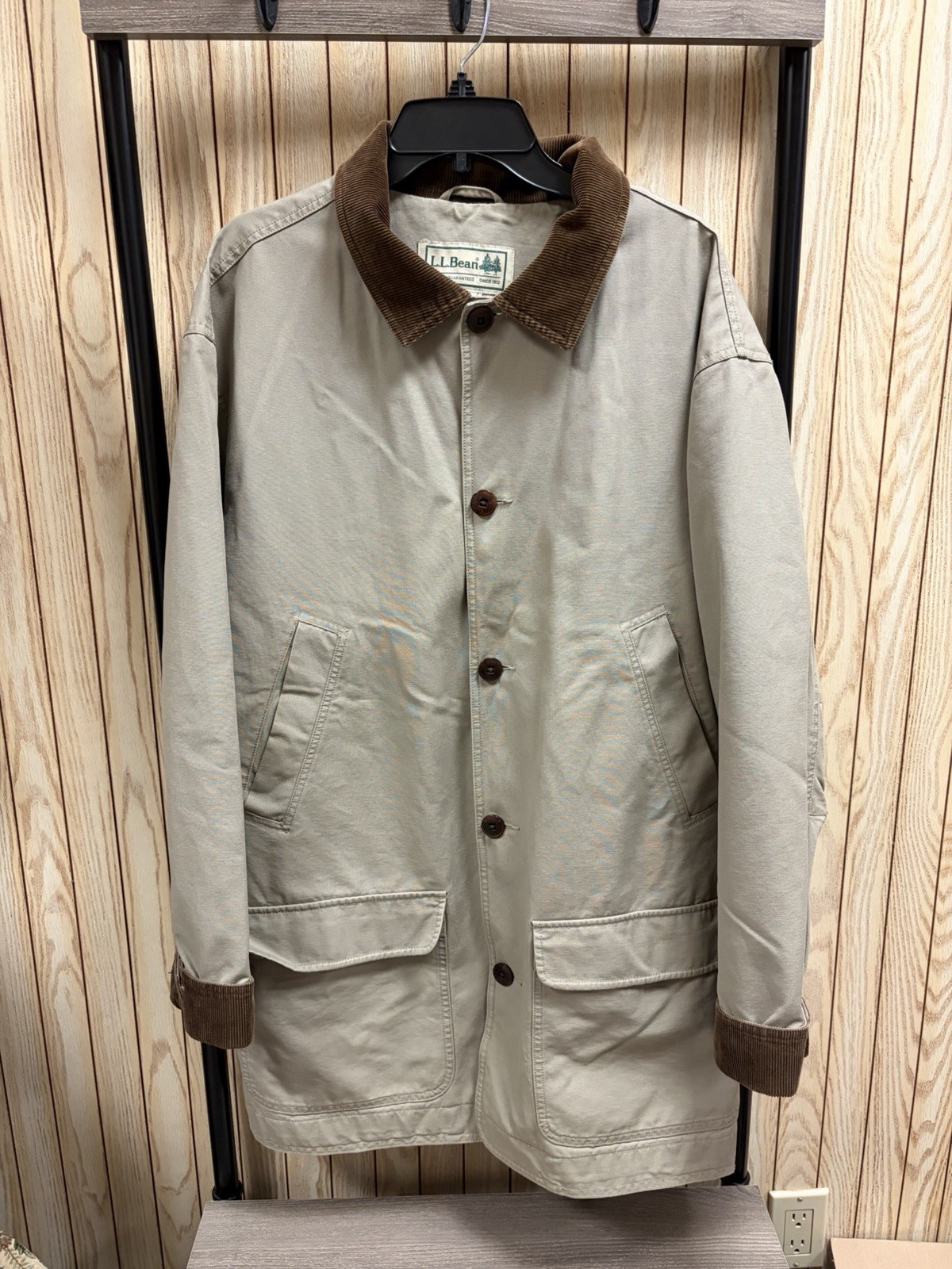 VTG LL Bean Mens XL Tall Canvas Field Barn Chore Coat Jacket Corduroy Y2K VTG LL Bean Mens XL Tall Canvas Field Barn Chore Coat Jacket Corduroy Y2K