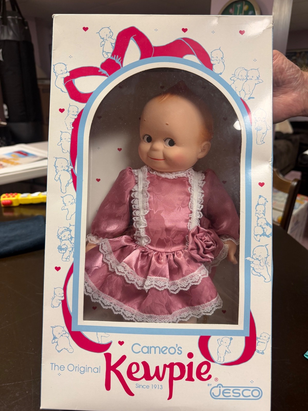 Vintage Jesco Cameo Original Kewpie Doll Pink Satin Dress NEW Unopened Box
