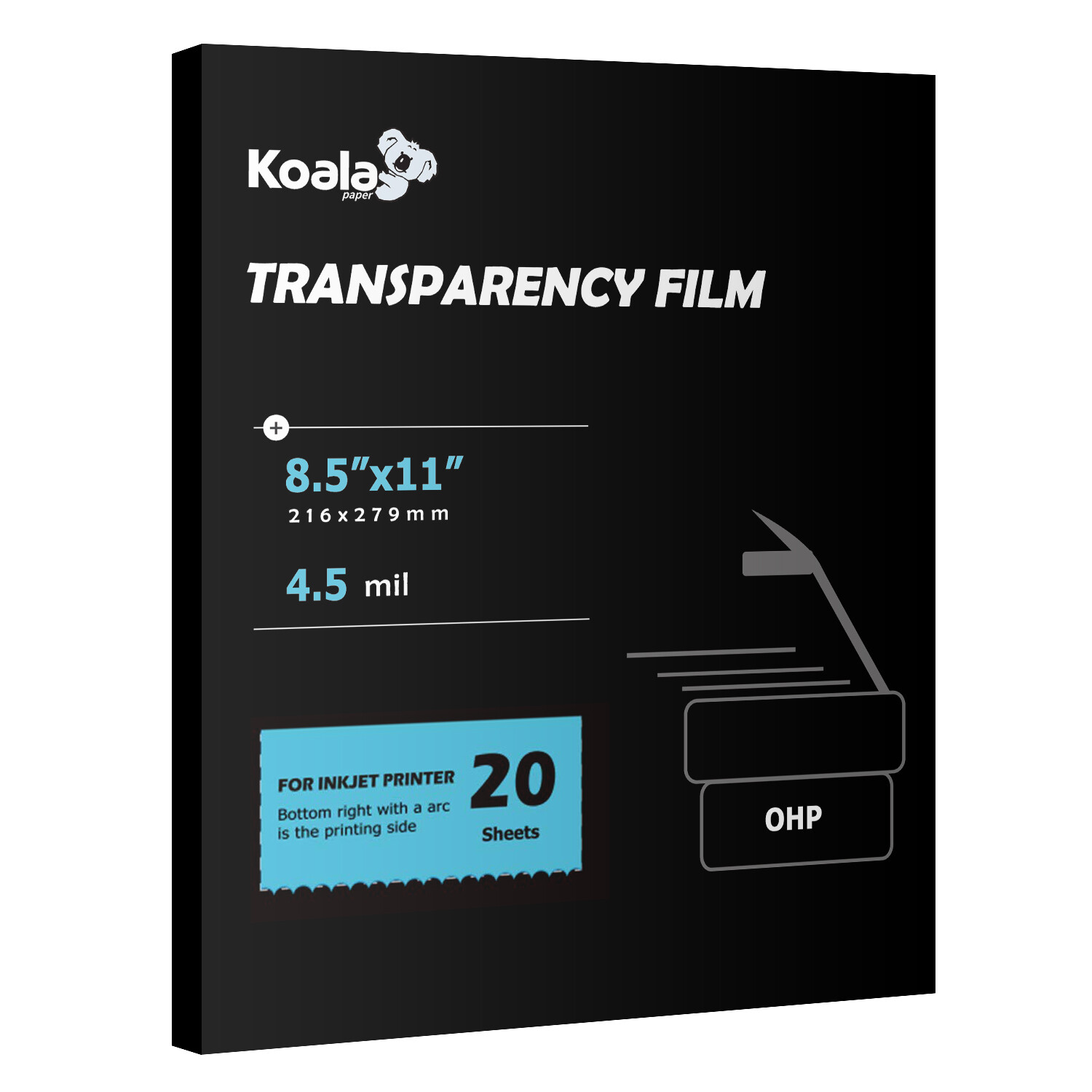 Koala Inkjet Transparency Film Clear 8.5x11 20 Sheet Overhead Projector Crafts Koala Inkjet Transparency Film Clear 8.5x11 20 Sheet Overhead Projector Crafts