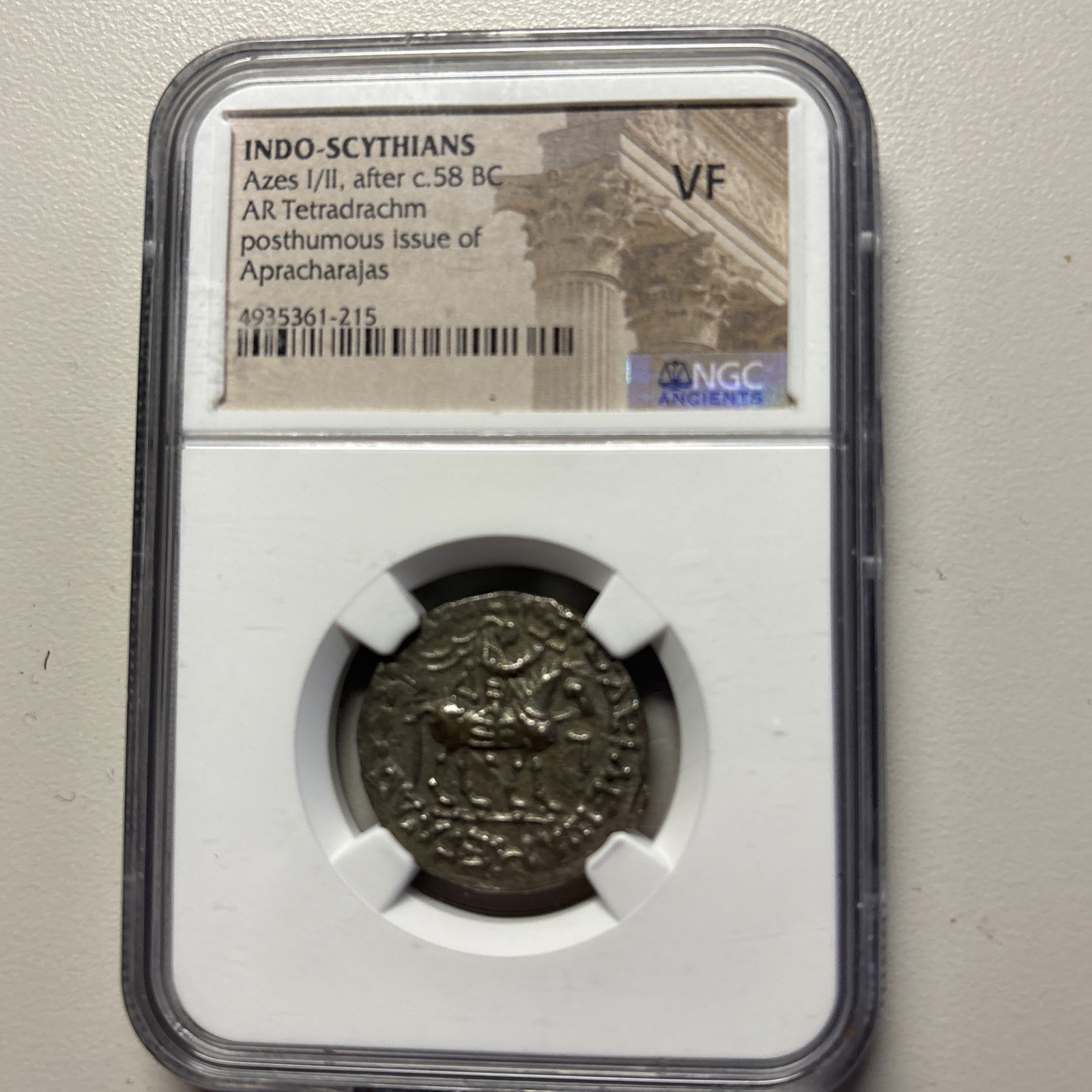 Indo-Scythians Azes I/II AR Tetradrachm – c.58 BC – NGC VF – Ancient Silver – Indo-Scythians Azes I/II AR Tetradrachm – c.58 BC – NGC VF – Ancient Silver –