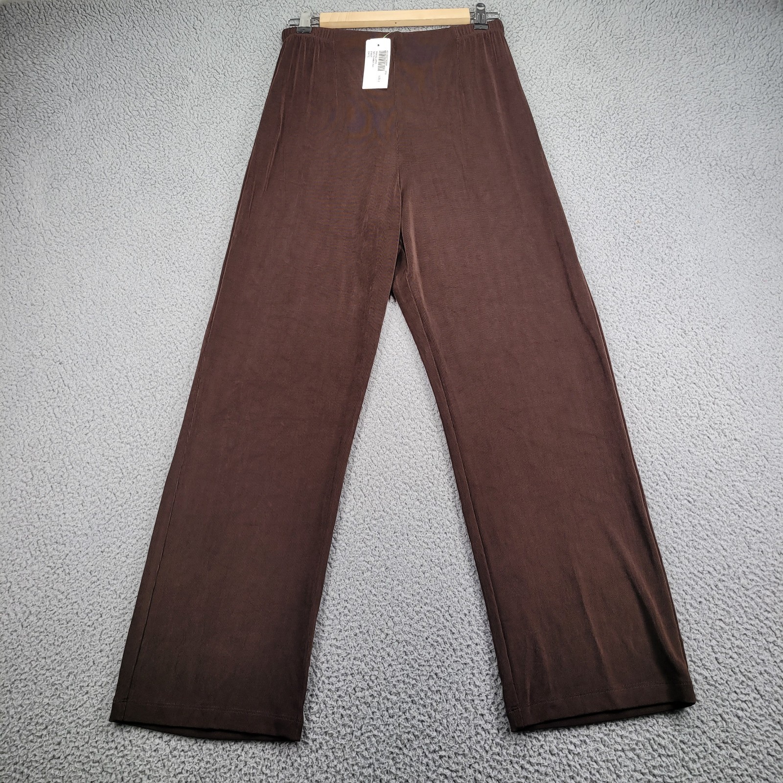 CHICOS Travelers Pants Womens Size 2 L/12 SHORT Brown Straight No Tummy Pant NEW
