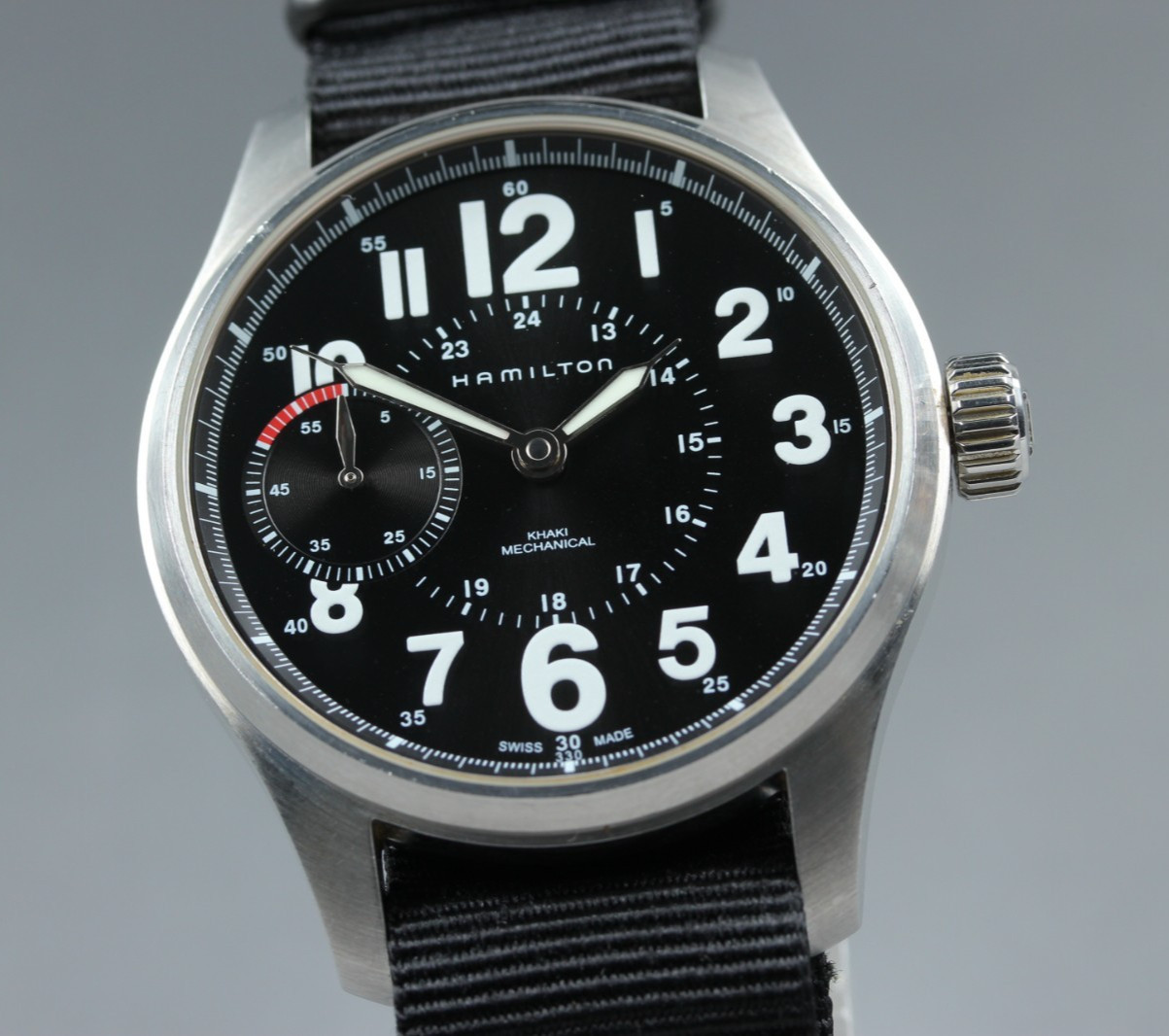 [N MINT] HAMILTON Khaki Field Officer Mechanical H696190 44mm Manual Men's Watch