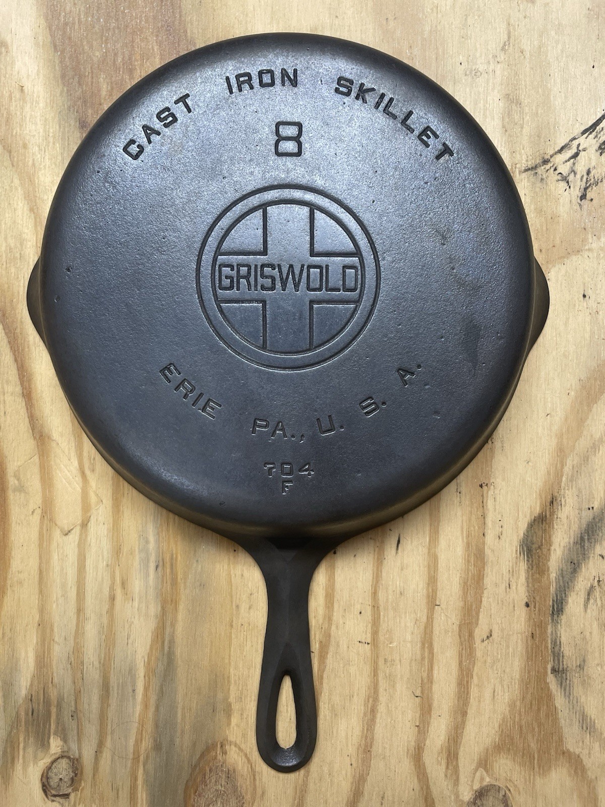 Griswold Large Block Logo Cast Iron Skillet No. 8 704 F Restored Griswold Large Block Logo Cast Iron Skillet No. 8 704 F Restored