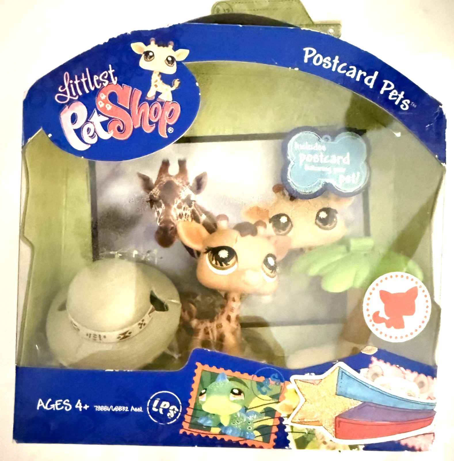 Littlest Pet Shop Postcard Pets #902 Giraffe Safari & Hat Hasbro 2008 LPS NEW Littlest Pet Shop Postcard Pets #902 Giraffe Safari & Hat Hasbro 2008 LPS NEW