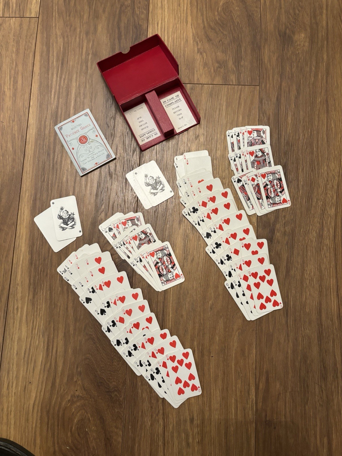 Complete Vintage Thomas De La Rue & Chas Goodall Double Deck Patience Cards Set