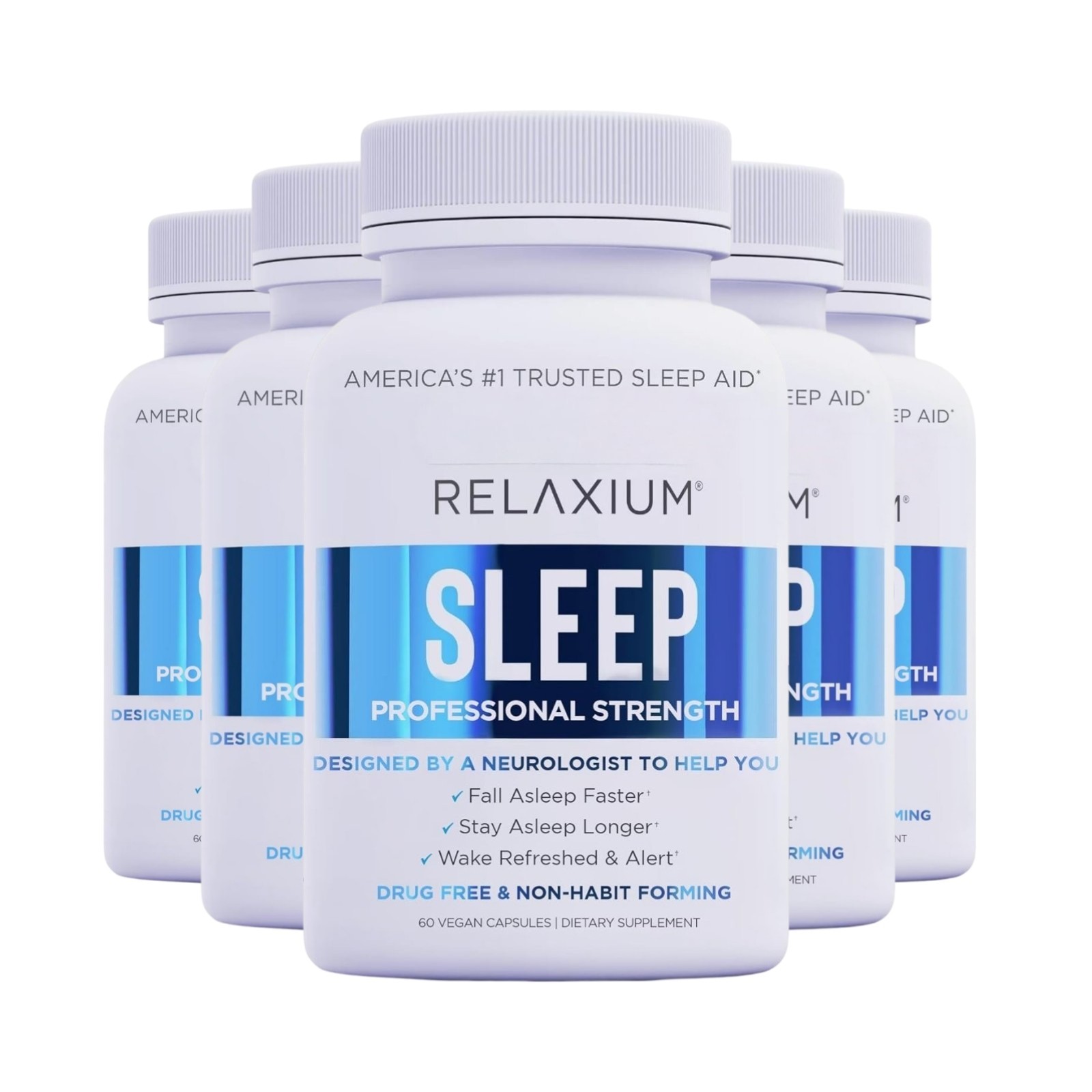 5-Pack Relaxium Sleep Natural Dietary Supplement for Better Sleep - 300 Caps