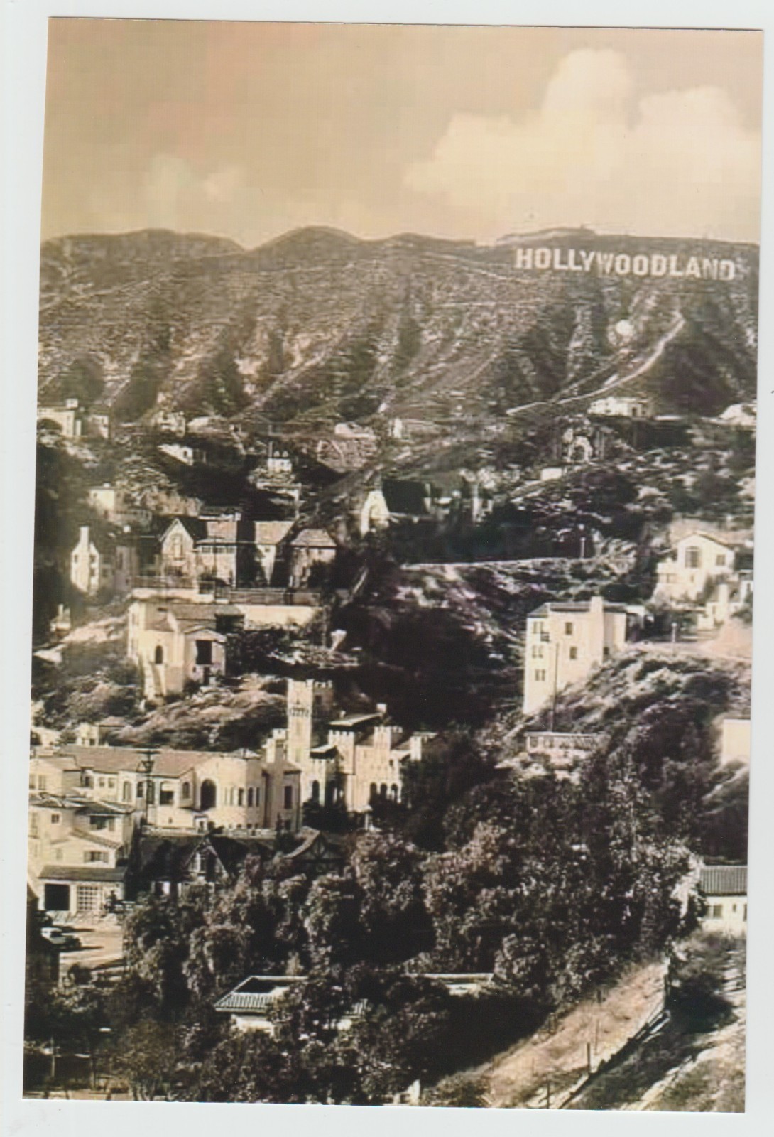 Old LA The The Hollywoodland Sign Circa 1930s 4x6 Sepia Re-Print #4019 Old LA The The Hollywoodland Sign Circa 1930s 4x6 Sepia Re-Print #4019