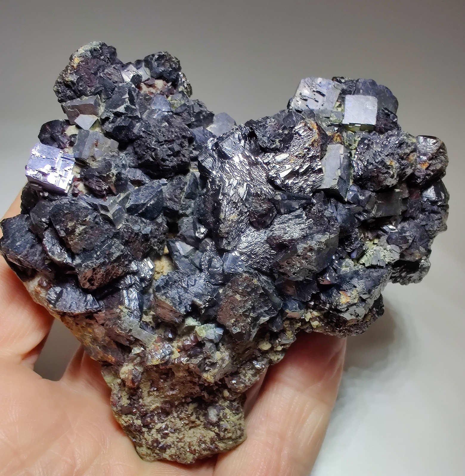 Galena and Ruby Jack Sphalerite crystals on matrix. Picher, Oklahoma. 415 grams.