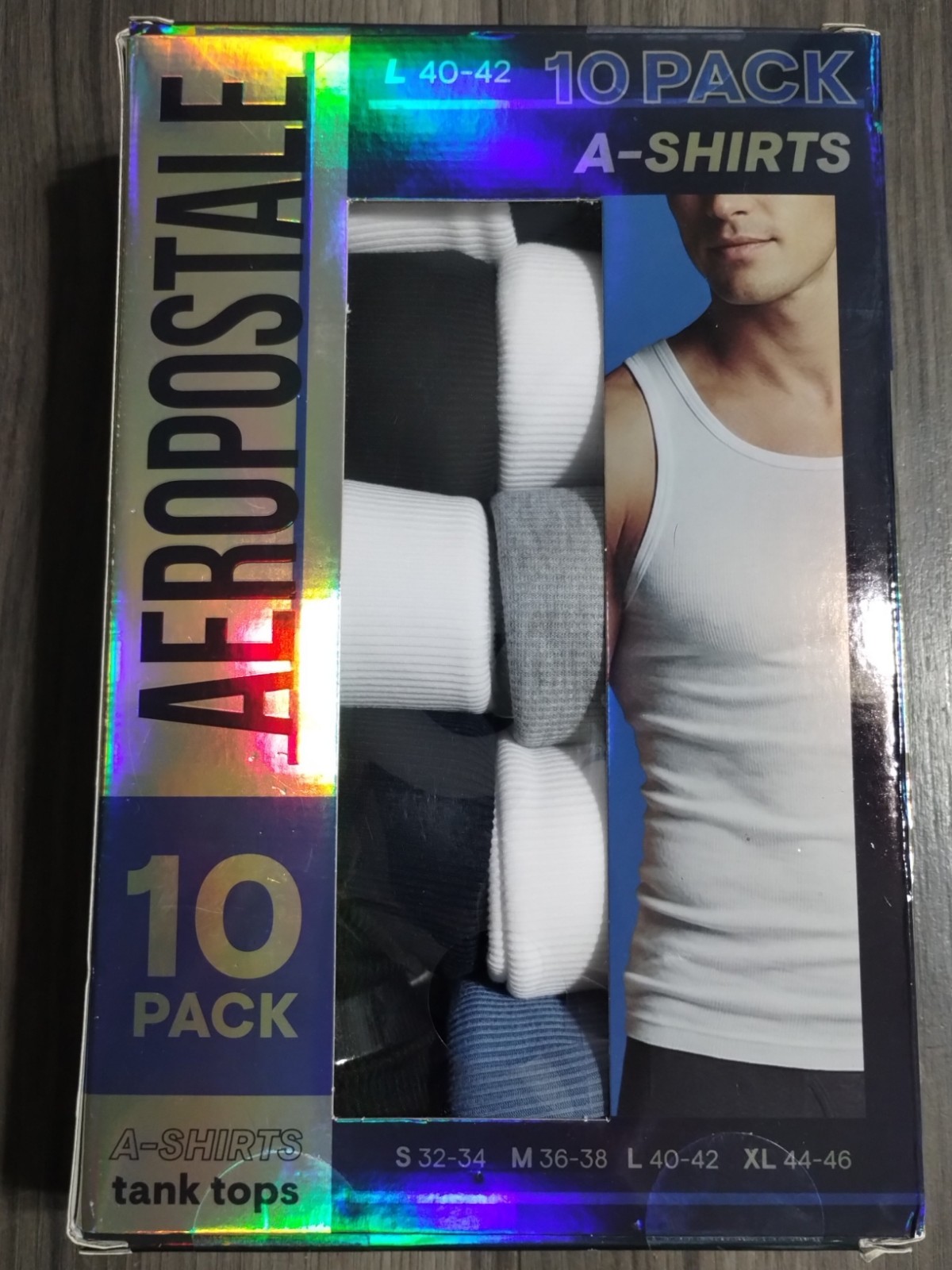 Aeropostale A-shirts 10 Pack Size (Large 40-42) Aeropostale A-shirts 10 Pack Size (Large 40-42)