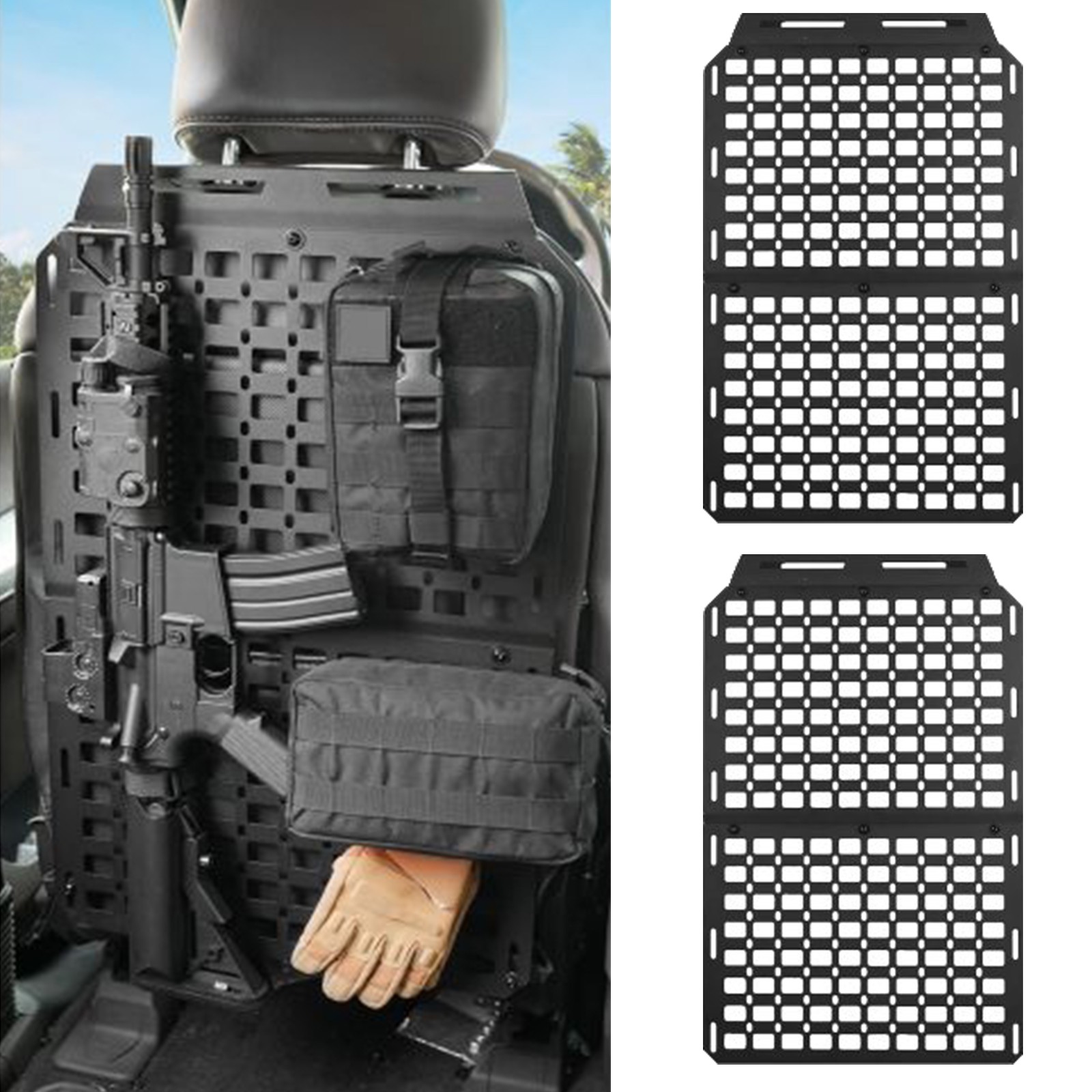 Tactical Rigid MOLLE Panel Seat Back Gun Rack Storage For Ford F150 2015-2026 Tactical Rigid MOLLE Panel Seat Back Gun Rack Storage For Ford F150 2015-2026