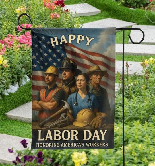 Happy Labor Day Welcome Garden Flag Patriotic Outdoor Yard Decor