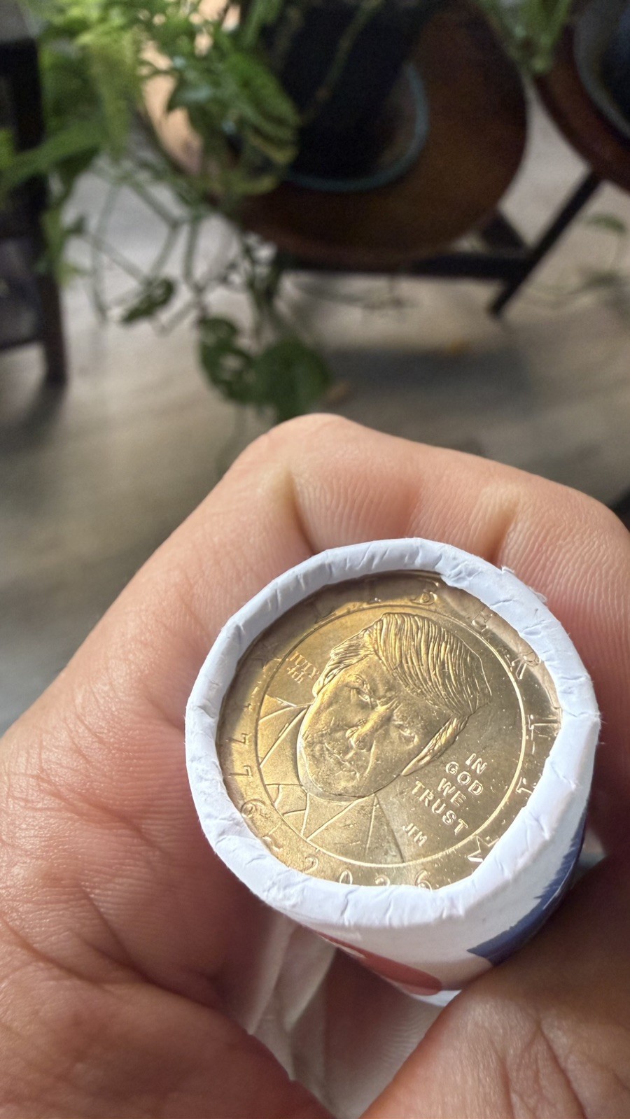 2026-P  President Donald J. Trump $1 Coin Roll - July 4th privy visible coin