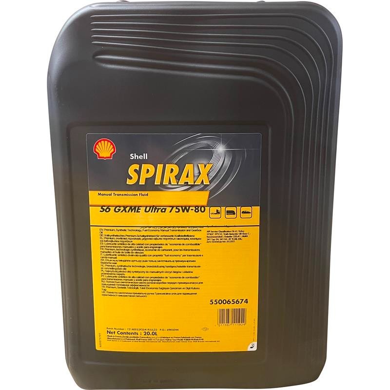 550074191 - Transmission oil  SHELL SPIRAX S6 GXME 75W-80  20L GL4, MAN341 Z4/E3