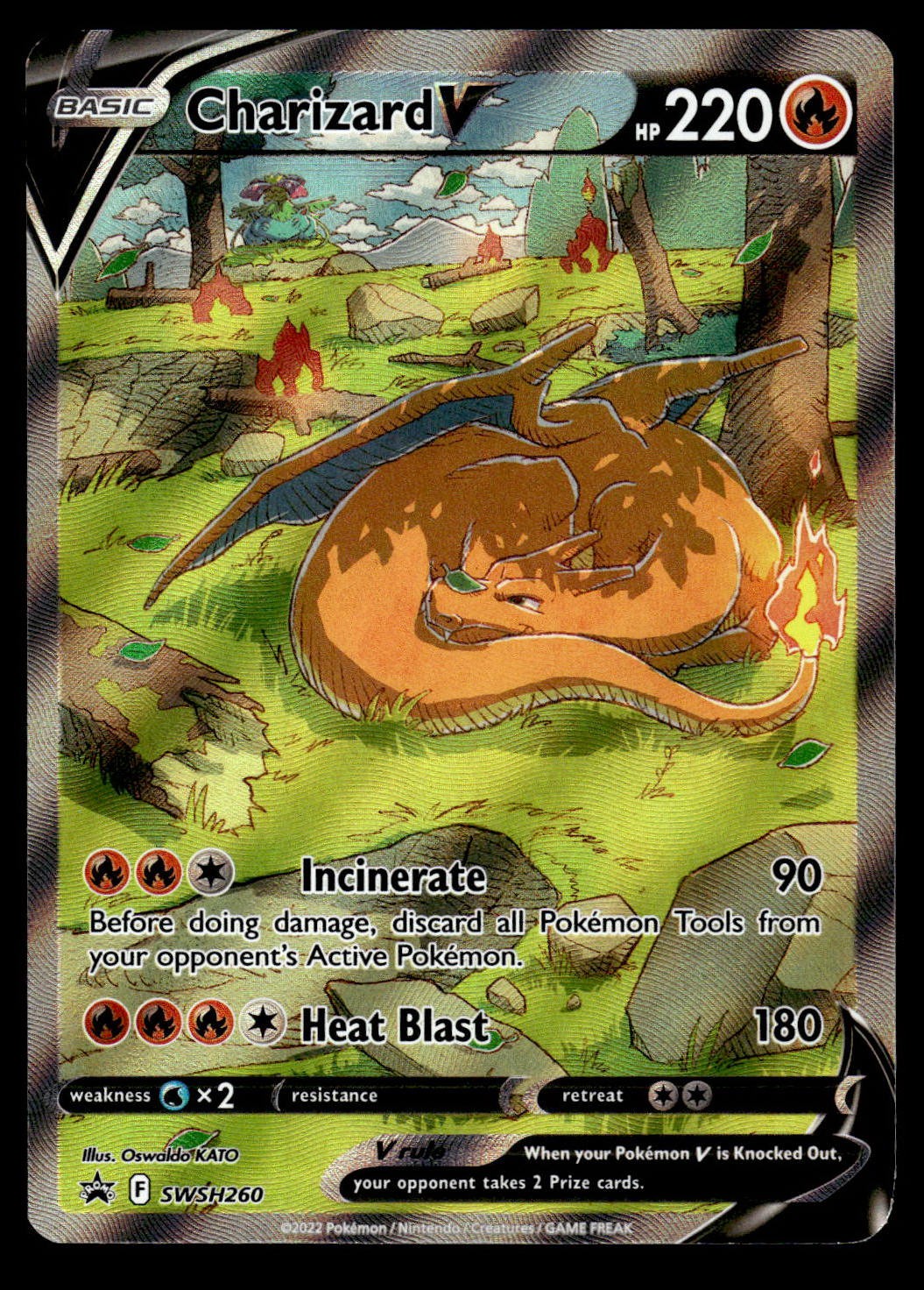 Charizard V SWSH260 SWSH Sword & Shield Black Star Promo Pokemon Card - LP Charizard V SWSH260 SWSH Sword & Shield Black Star Promo Pokemon Card - LP