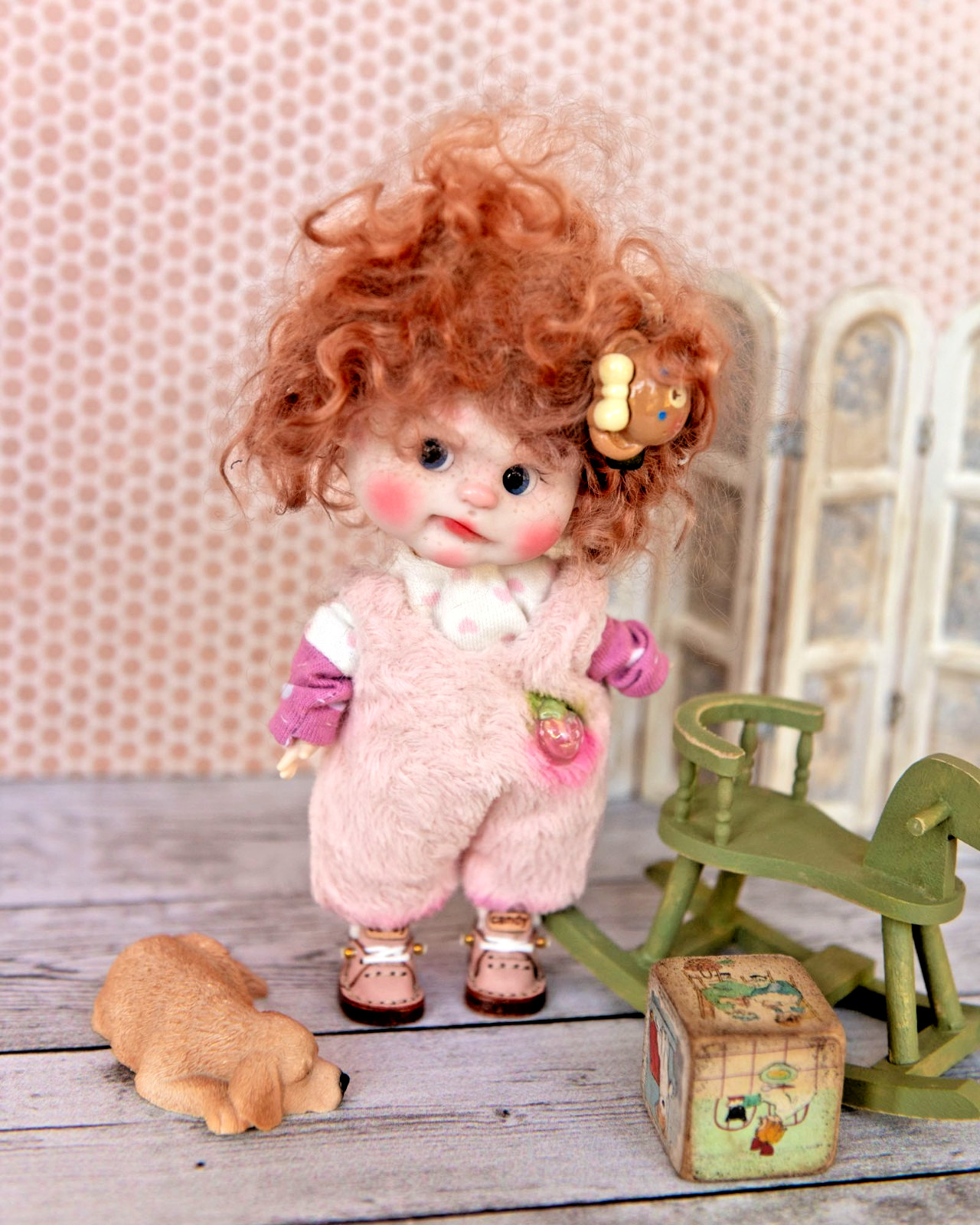 OOAK OB11 Artist Doll Handmade Girl Doll + 2 Outfits