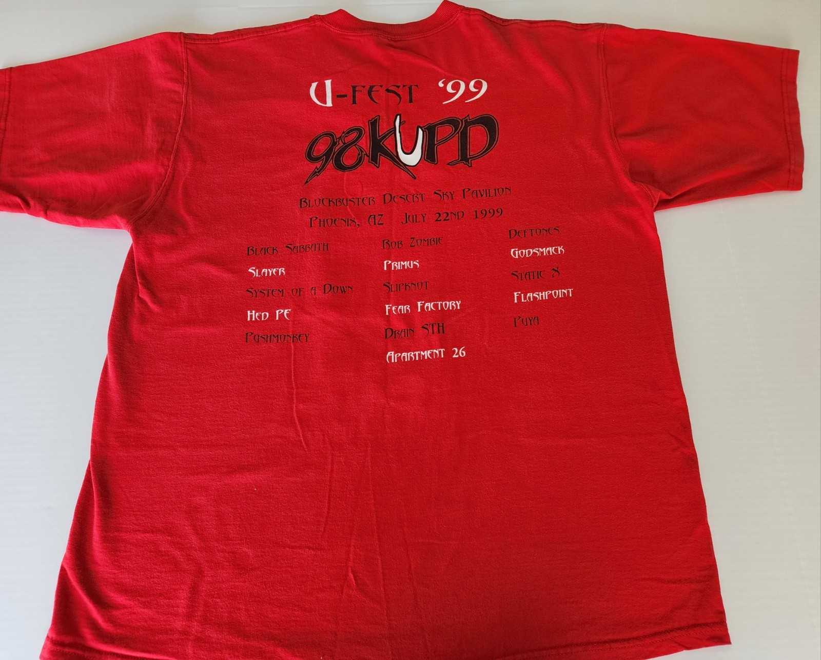 Vintage 1999 98KUPD U-Fest Concert T Shirt XL Black Sabbath Slayer Slipknot Puya Vintage 1999 98KUPD U-Fest Concert T Shirt XL Black Sabbath Slayer Slipknot Puya