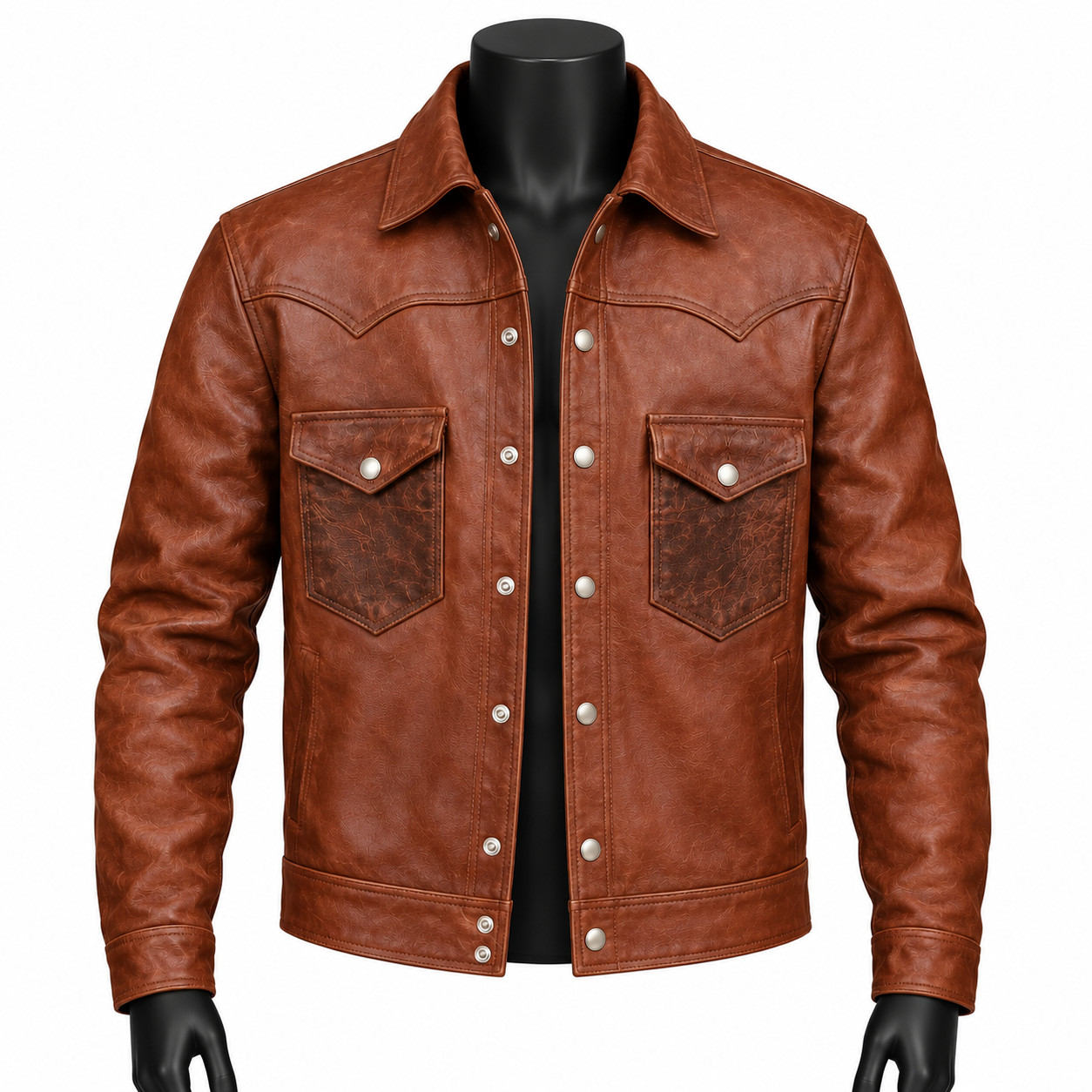 Men\'s Genuine Lambskin Leather DISTRESSED BROWN VINTAGE Biker Jacket Shirt Men\'s Genuine Lambskin Leather DISTRESSED BROWN VINTAGE Biker Jacket Shirt