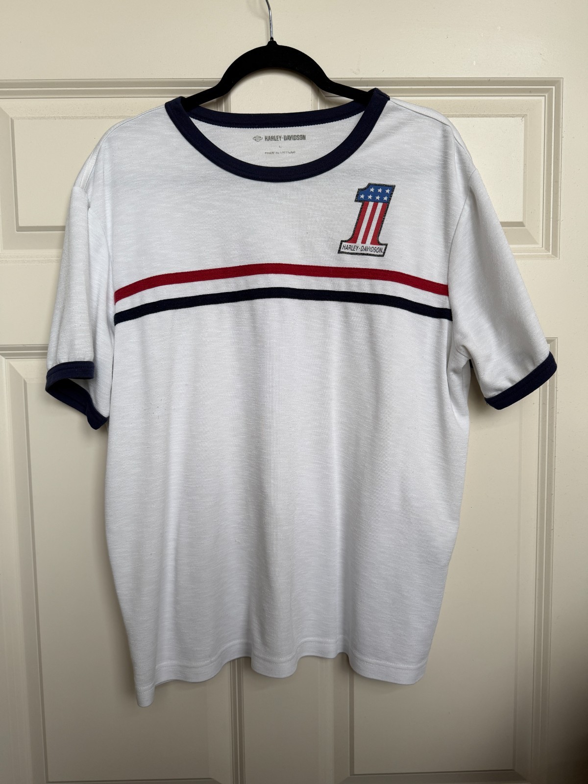 Harley Davidson Vintage-Inspired Racing Stripes Shirt - Size LARGE Harley Davidson Vintage-Inspired Racing Stripes Shirt - Size LARGE