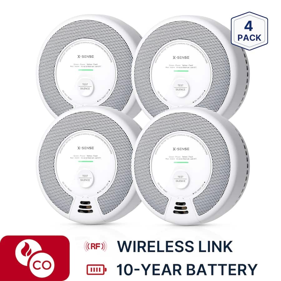 X-SENSE 10-Year Battery Wireless Interconnected Smoke & CO Alarm LED 4-Pack X-SENSE 10-Year Battery Wireless Interconnected Smoke & CO Alarm LED 4-Pack