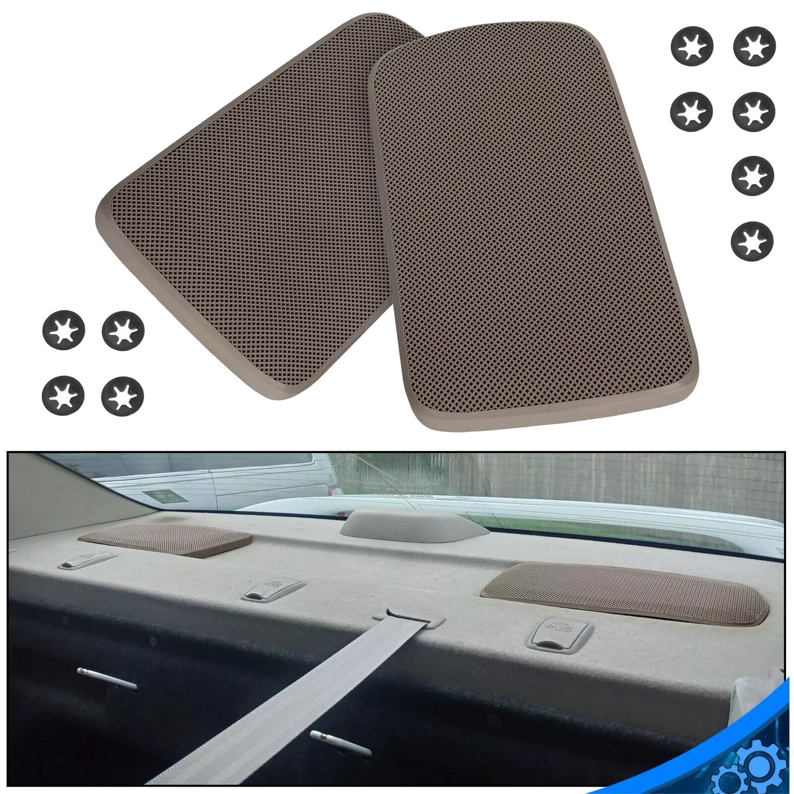 2X Tan Rear Speaker Grille Trim Covers For Toyota Camry 2002 2003 2004 2005 2006
