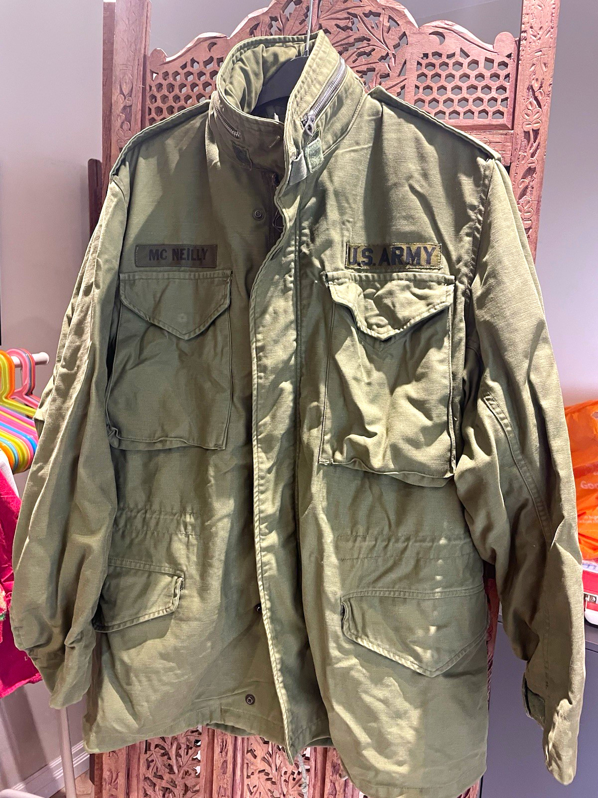 Vintage 1968 US Army M-65 Field Jacket OG-107 Alpha Ind Small Regular Scovill