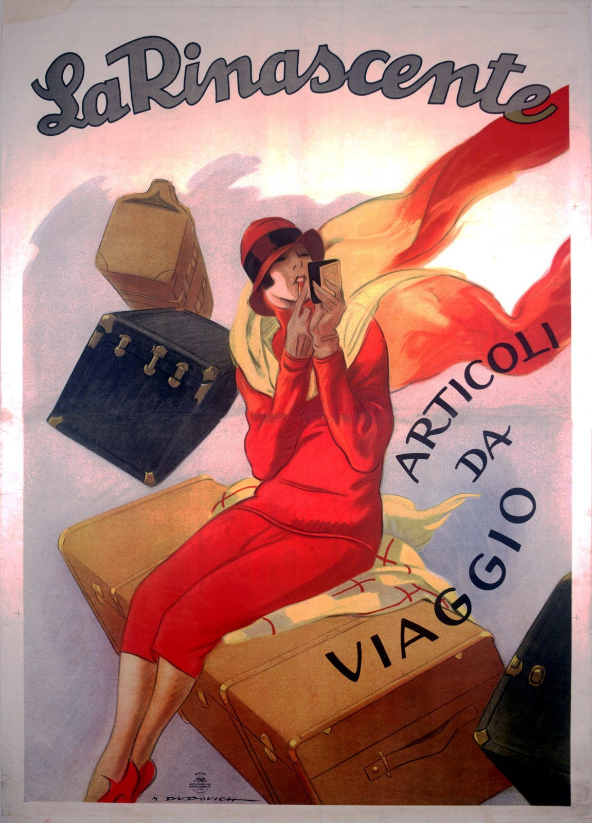 Marcello Dudovich La Rinascente Articoli da Viaggio Travel Poster 24x36 Marcello Dudovich La Rinascente Articoli da Viaggio Travel Poster 24x36