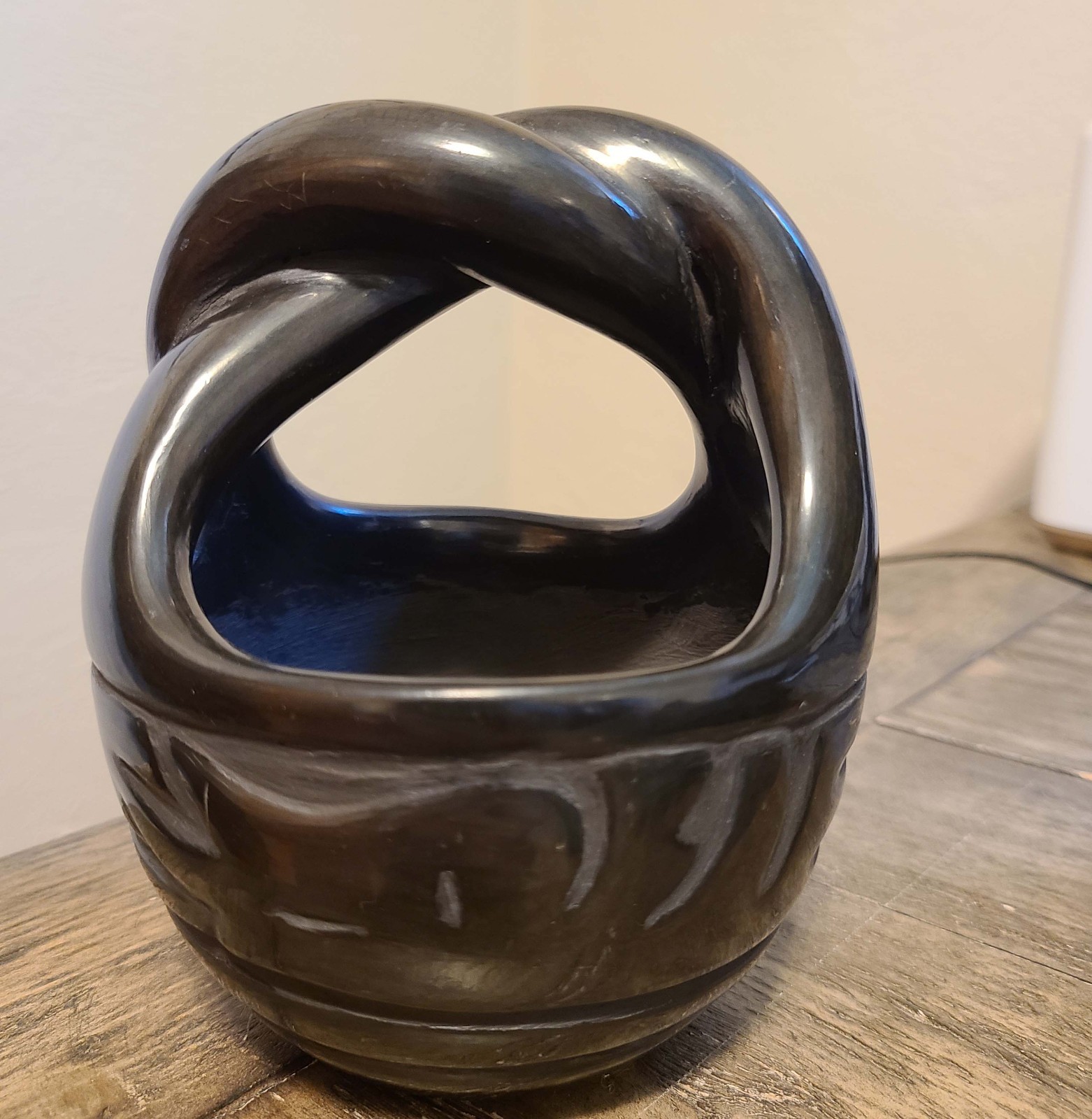 Santa Clara Pueblo Pottery Basket by Celes and Evelyn (Tafoya Family)