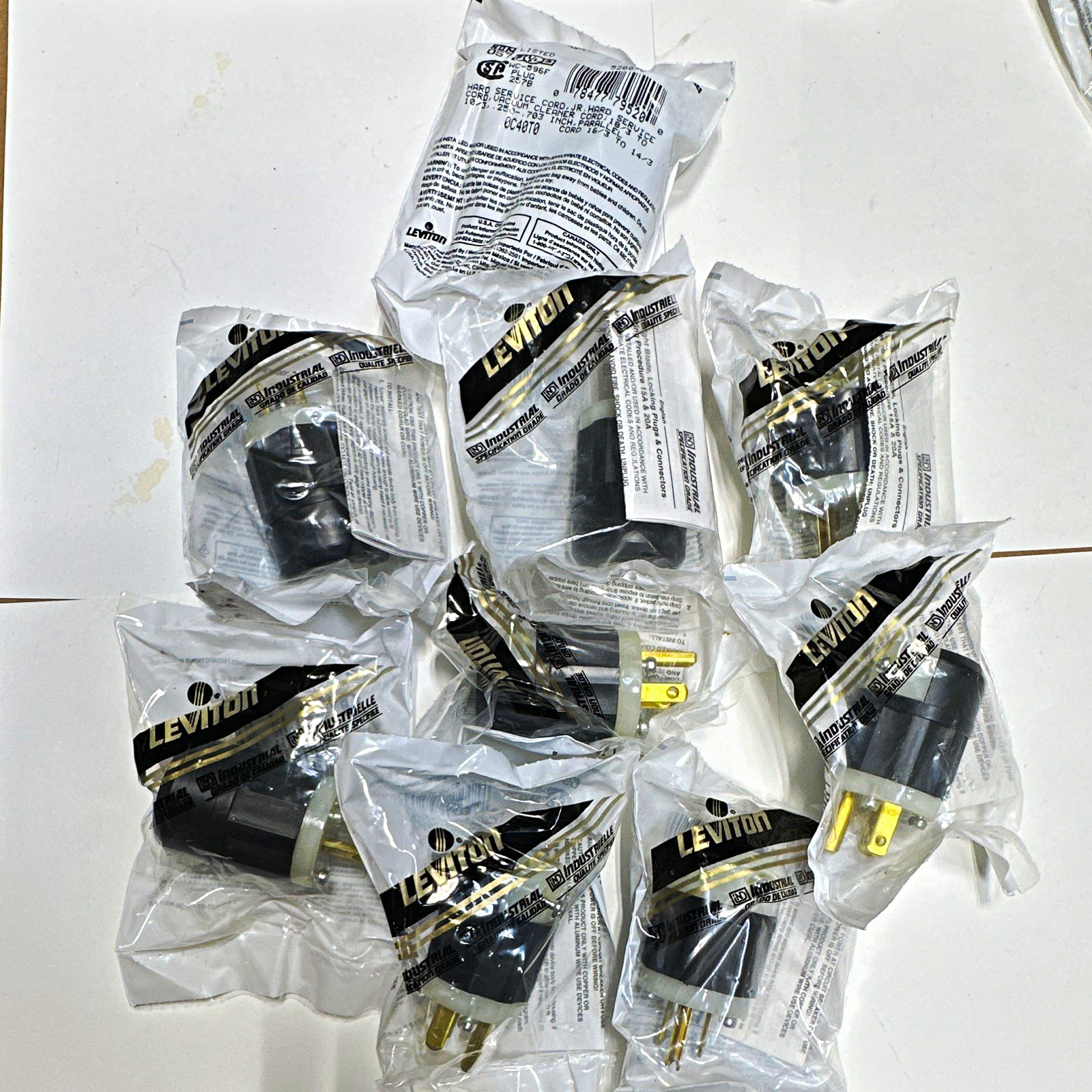 Qty 9 Leviton 5266-C Industrial Grade  15A 125V USA MADE. NOS