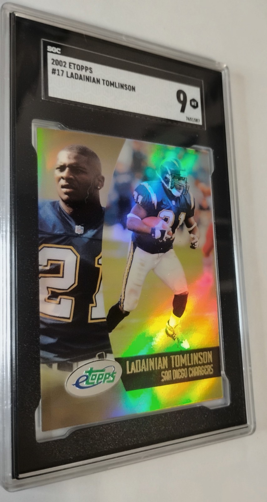 2003 Topps eTopps LADAINIAN TOMLINSON Shimmer REFRACTOR🔥  SGC 9 MINT✨ HOF