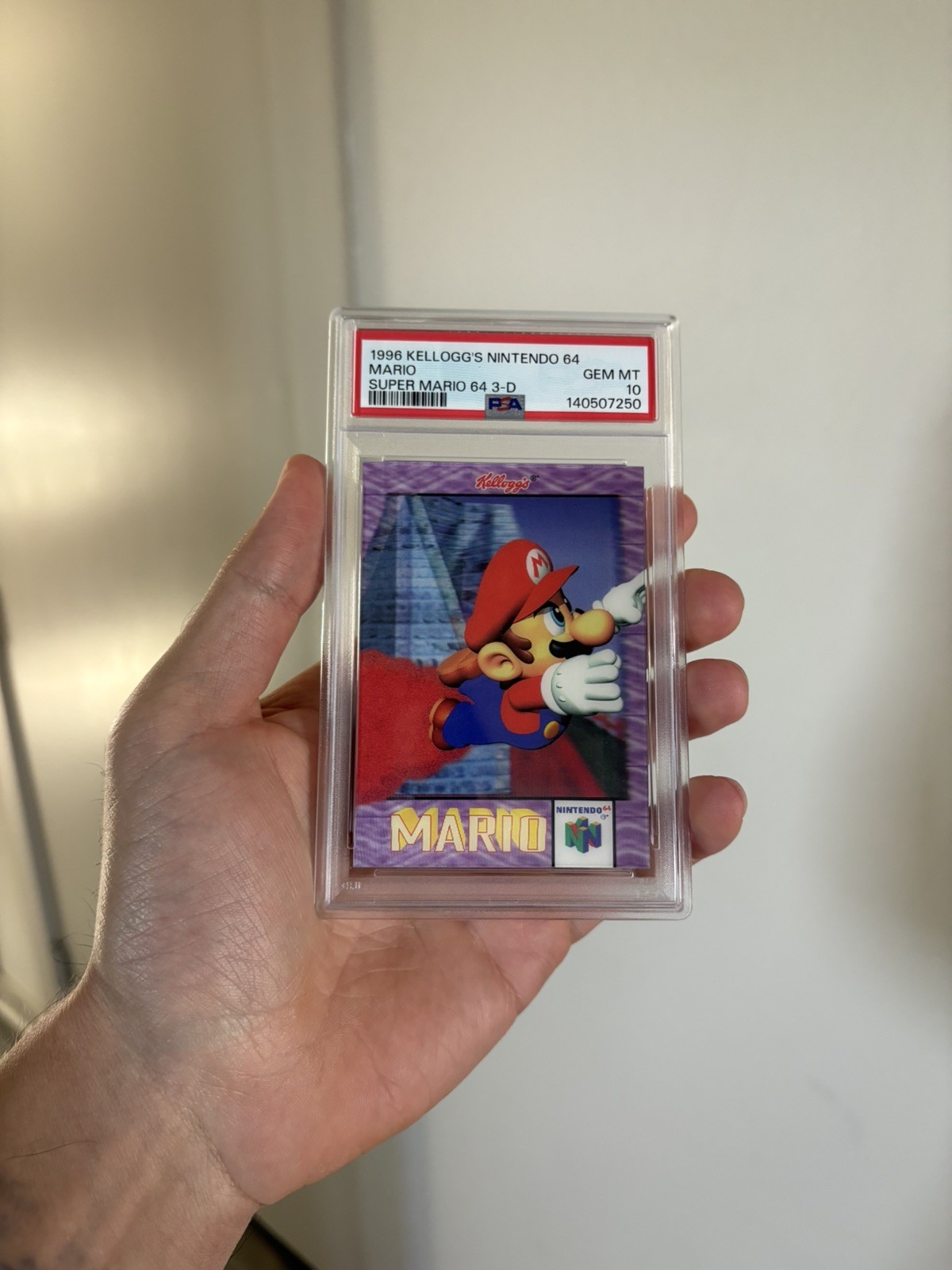 POP 3 Mario Kellogg\'s Lenticular Card Super Mario 64 PSA 10 Holo Rare Nintendo POP 3 Mario Kellogg\'s Lenticular Card Super Mario 64 PSA 10 Holo Rare Nintendo