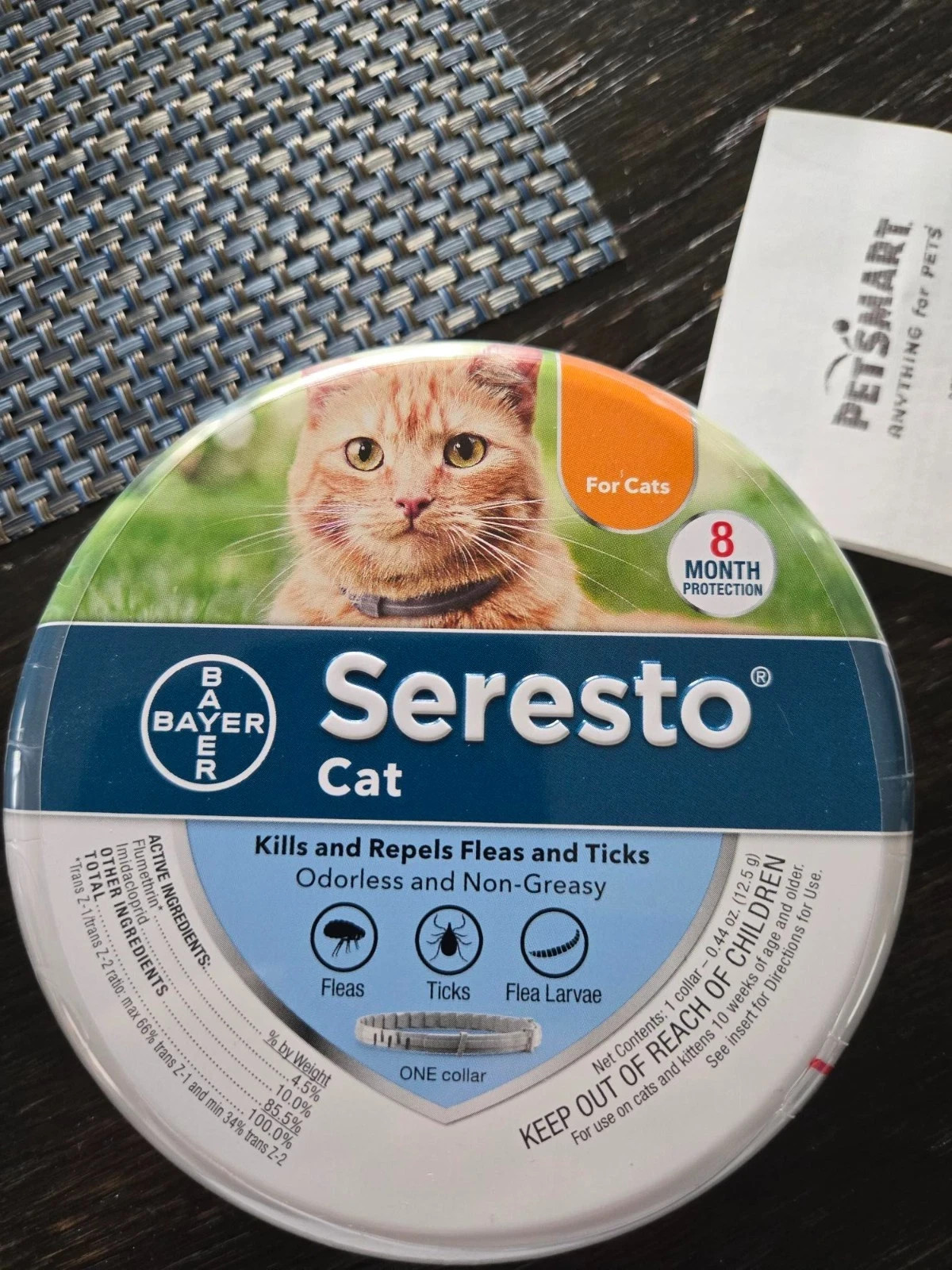 Seresto Cat and Kitten Flea & Tick Collar Up to 8 Months Odorless Non-Greasy