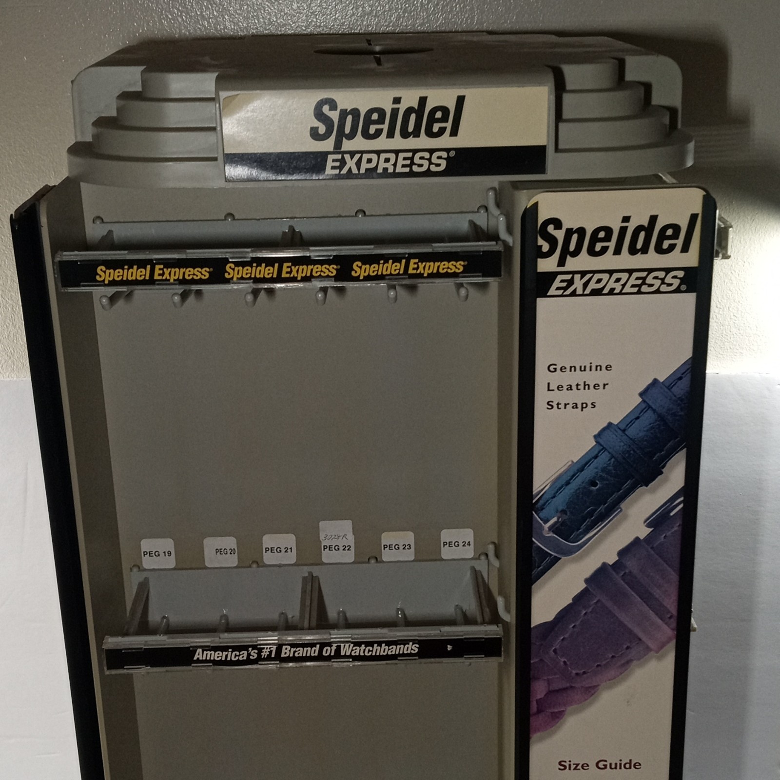 Speidel Express Store Display Watchband Rack Stand Fixture Size Guide Rotating Speidel Express Store Display Watchband Rack Stand Fixture Size Guide Rotating