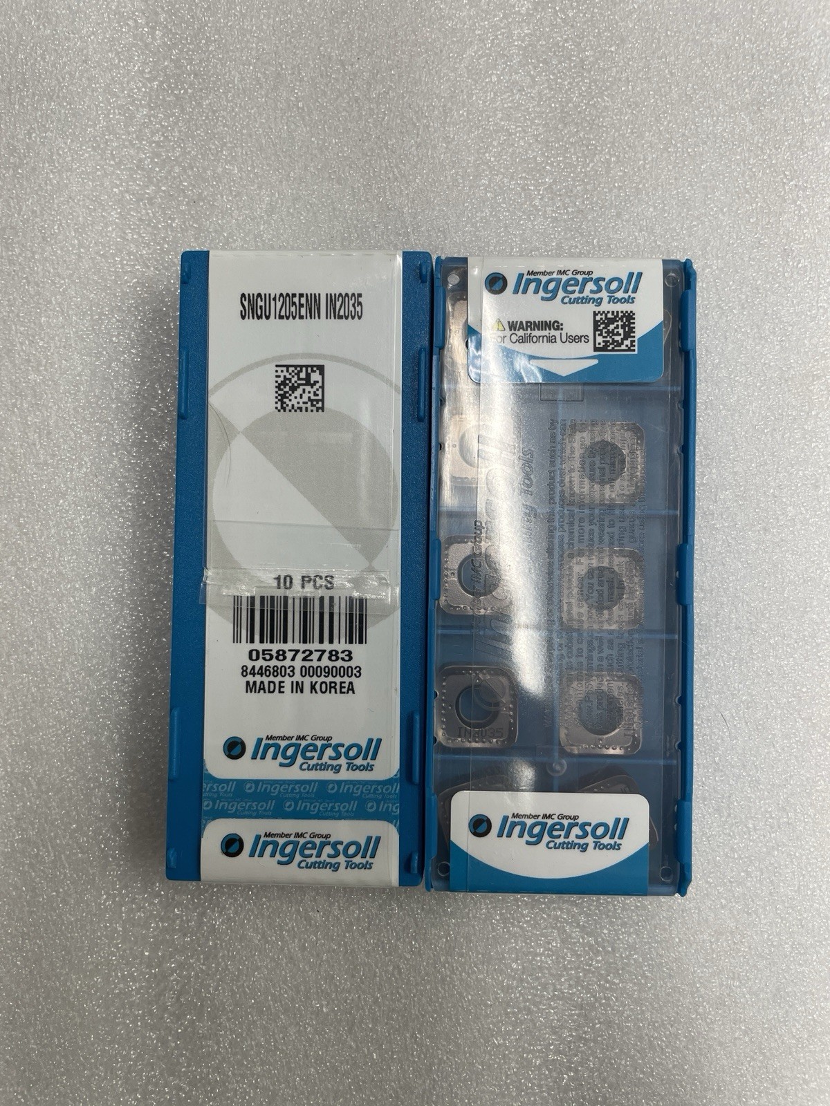 (10 Pcs) New Ingersoll SNGU1205ENN IN2035 PVD TiAlN Milling Inserts 5872783