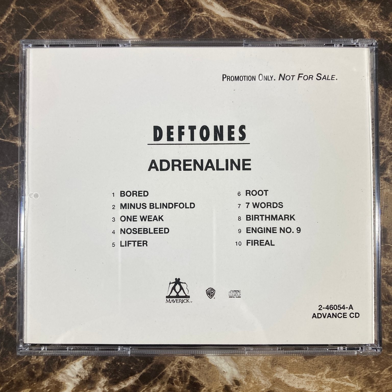 Deftones – Adrenaline CD 1995 Promo Advance Full Album No Edit Nu Metal Maverick