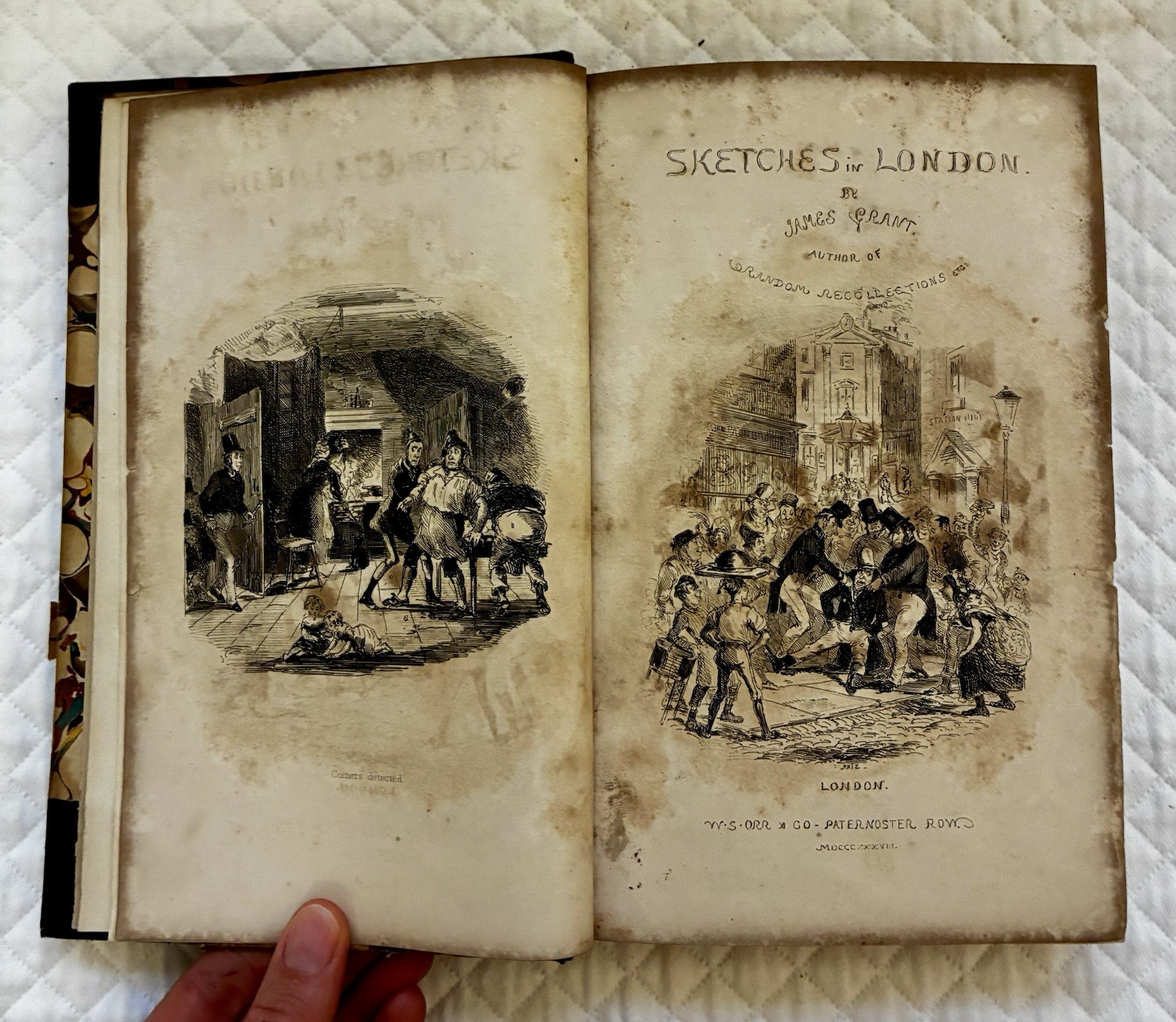 Sketches in London, James Grant, 1838, Illustrated, Fine Binding, Leather Sketches in London, James Grant, 1838, Illustrated, Fine Binding, Leather