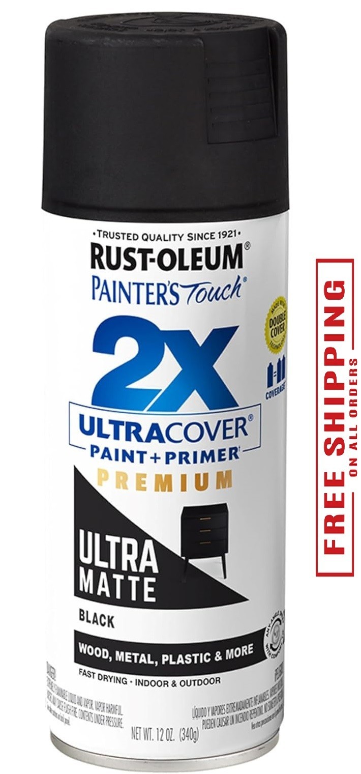 Rust-Oleum 331182 Painter\'s Touch 2X Cover, 12 Oz, Ultra Matte Black Rust-Oleum 331182 Painter\'s Touch 2X Cover, 12 Oz, Ultra Matte Black