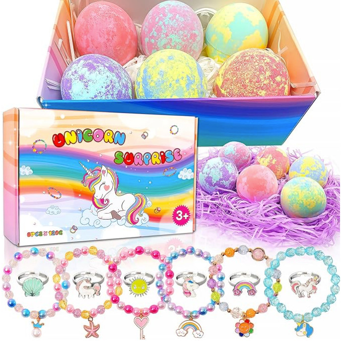 Unicorn Bath Bombs with Surprise Inside for Kids Girls, Bath Bombs Surprise Birt Unicorn Bath Bombs with Surprise Inside for Kids Girls, Bath Bombs Surprise Birt