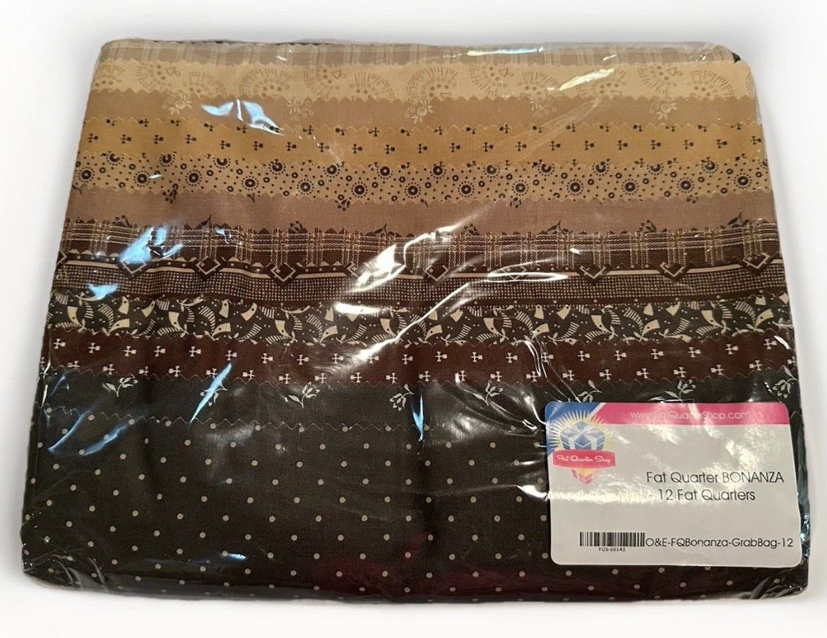 NIP Bygone Browns By Sheryl Johnson For Marcus Fabrics 12 Fat Quarter Bundle