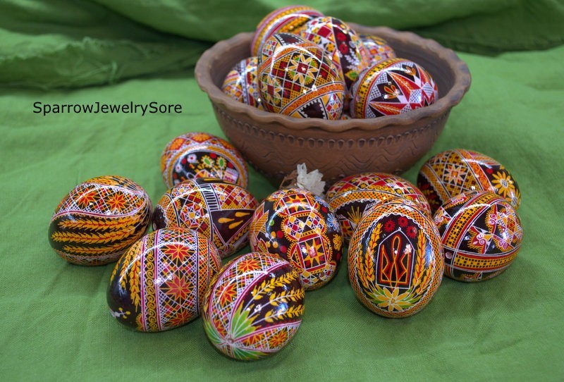 Handmade Ukrainian pysanka Traditional easter decor Holiday decor Gift for her