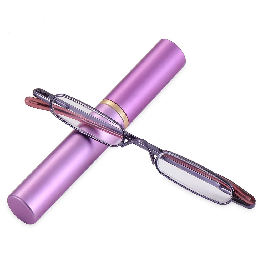Elegant Metal Reading Glasses Ultra Thin Portable Mini Readers w/ Case 1.0–3.0