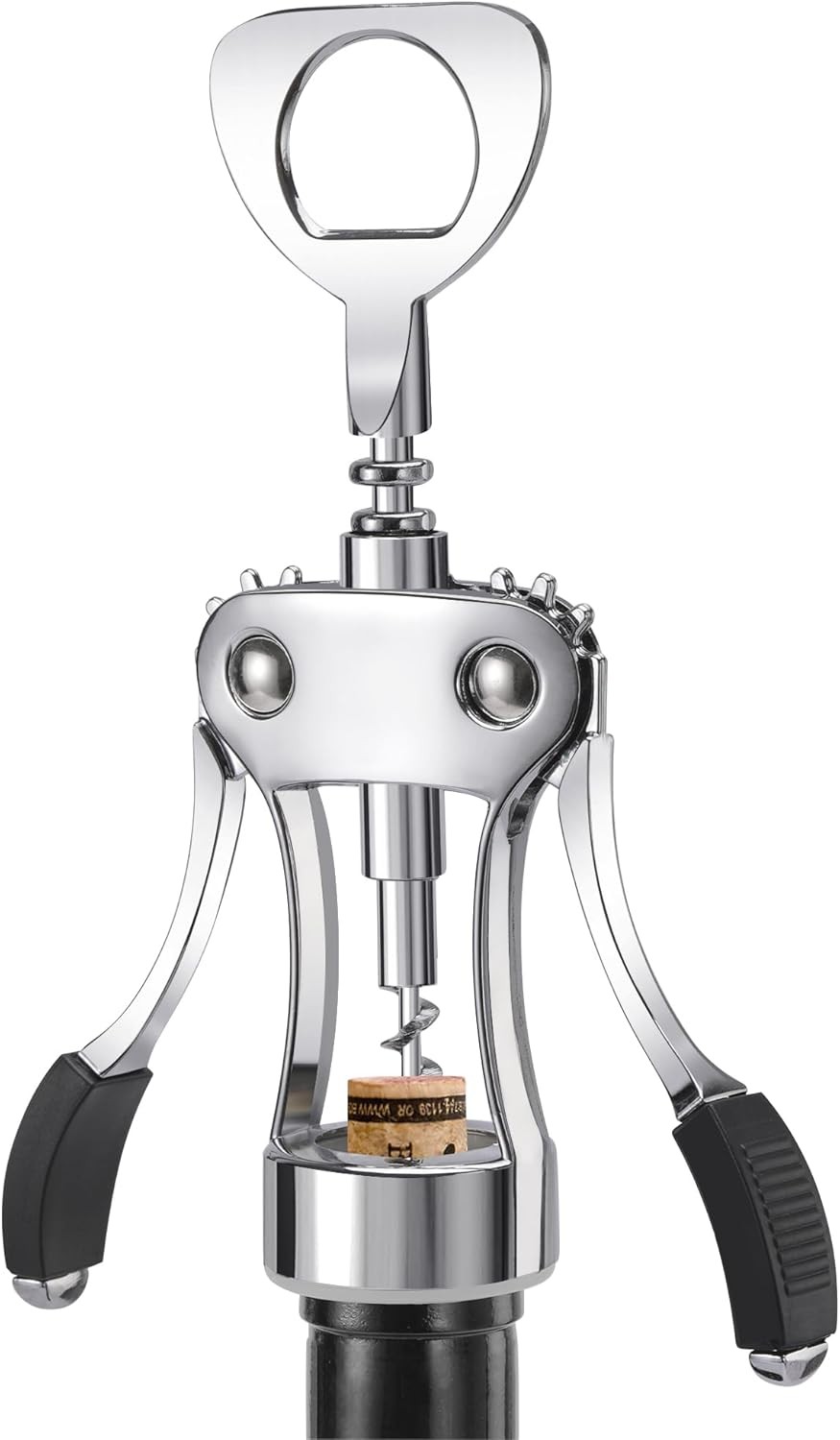 KORCCI Wine Opener Heavy-Duty Zinc Alloy Wing Corkscrew for Bar Silver KORCCI Wine Opener Heavy-Duty Zinc Alloy Wing Corkscrew for Bar Silver