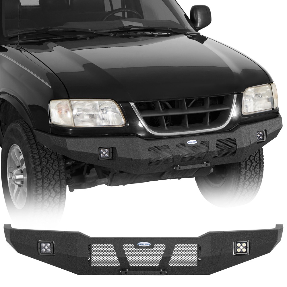 Steel Front Bumper Assembly w/2x LED Spotlights For 1995-2005 Chevy S10 Blazer Steel Front Bumper Assembly w/2x LED Spotlights For 1995-2005 Chevy S10 Blazer