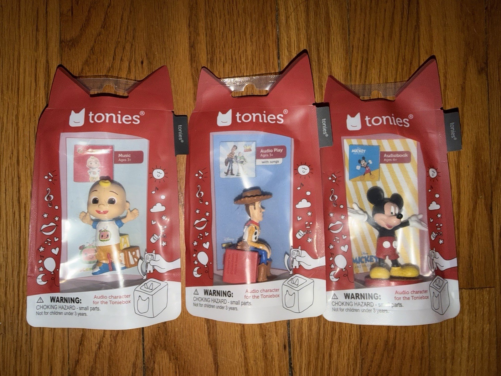 Tonies 3 Pack - Coco Melon Woody From Toy Story and Mickey Mouse New Sealed