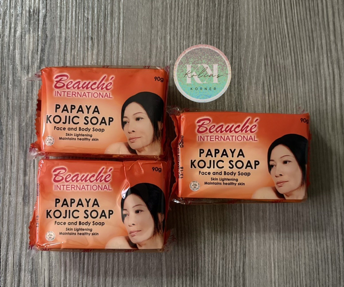 3 X Beauche international Kojic Papaya Beauty Soap.Lot Of 3. USA SELLER