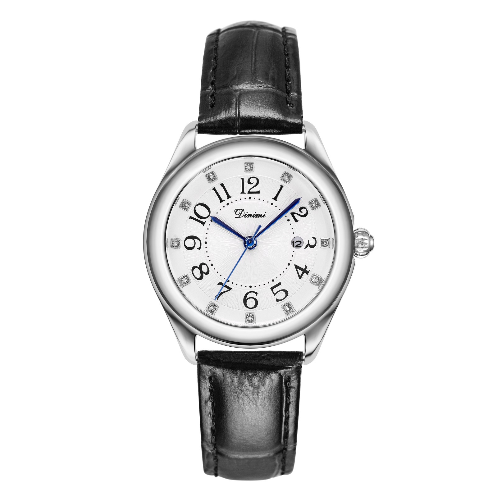 Ladies Wristwatch Brown Leather Band Calendar Waterproof Quartz Watch Gift Box